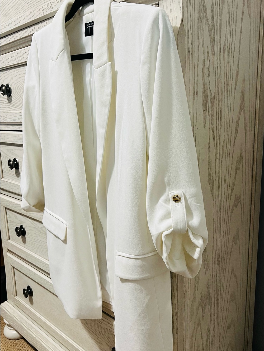 TAHARI White Women's Open-Front Blazer Jacket in size S